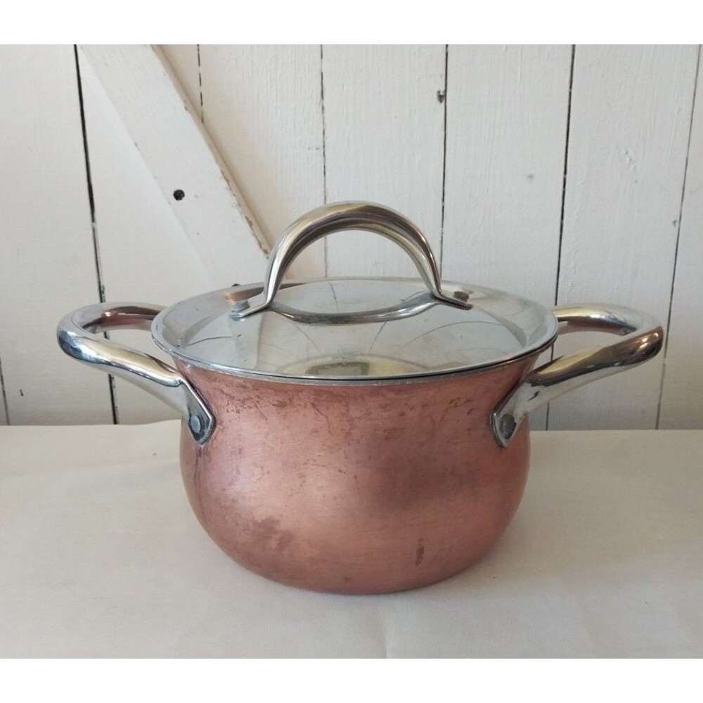 La Sera Cookware Copper Kettle/Pot Collection De Luxe Copper Triply w/Lid